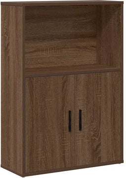 vidaXL - Boekenkast - 60x24x85 - cm - bewerkt - hout - bruin - eikenkleurig