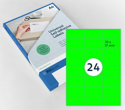 Rillprint - Etiket 70x37mm fluorgroen 2400 etiketten