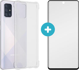 iMoshion Hoesje met screenprotector Geschikt voor Samsung Galaxy A71 Hoesje met screenprotector - iMoshion Anti-Shock Backcover + Premium - Transparant