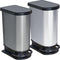 Rotho Paso mono pedaalemmer- prullenbak 50L - BPA vrij - zilvermetallic