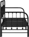 vidaXL - Bedframe - met - Uitschuifbed - - - Zwart, - 80x200 - cm, - Staal