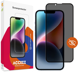 Accezz Gehard Glas Privacy Screenprotector - 9H gehard glas - Voor Apple iPhone 14 13 13 Pro
