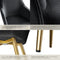 tectake® Eetkamerstoel Marilyn - Ergonomische Fluweelstoel - Gouden Poten - Zwart