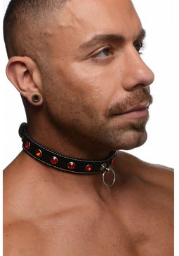 XR - STRICT - RED STONES CHOKER NECKLACE WITH RING
