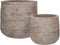 Mica Decorations Mount Plantenbakken - H45 x Ø48 cm - Terra - Beige - Set van 2