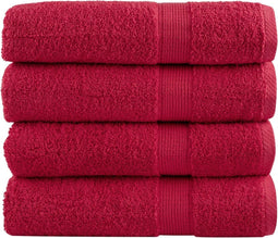 vidaXL - Handdoeken - SOLUND - 4 - st - 600 - g/m² - 50x100 - cm - rood