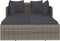 vidaXL - Ligbed - met - kussens - 182x118x63 - cm - poly - rattan - grijs