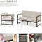 tectake® - Tuin-loungebank Comosa - Voor 2 personen - Tuinbank - 2-zits Loungesofa - Waterafstotende