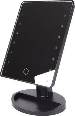 Make Up Spiegel - LED Touch - Dimbaar - 16 Leds - Zwart