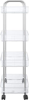 vidaXL - Opbergtrolley - 4-laags - 37x28x95 - cm - acryl - transparant