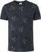 No Excess - Ronde Hals T-Shirt - Botanische print - Donkerblauw