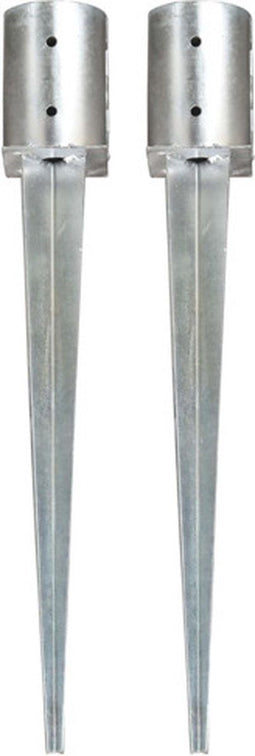 vidaXL - Grondpinnen - 2 - st - 10x76 - cm - gegalvaniseerd - staal - zilverkleurig