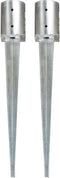 vidaXL - Grondpinnen - 2 - st - 10x76 - cm - gegalvaniseerd - staal - zilverkleurig