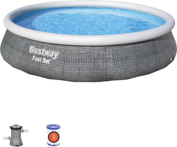 Opblaaszwembad Bestway 57376 396 x 84 cm 7340 L Grijs