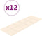 vidaXL - Wandpanelen - 12 - st - 3,24 - m² - 90x30 - cm - fluweel - crèmekleurig
