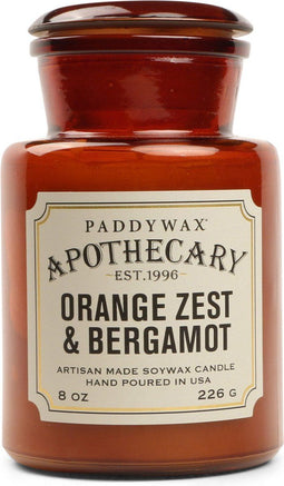 Paddywax Hardware Geurkaars – Orange Zest & Bergamot – Geurkaars in Glazen Apothekerspot
