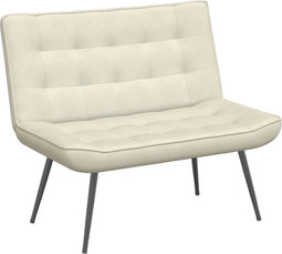 vidaXL - Bankje - 110x74x84 - cm - fluweel - crèmekleurig