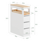 SoBuy BZR54-II-W - Smalle Badkamerkast - 3 Lades Open Vak - Wit/Naturel