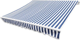 vidaXL - Luifeldoek - 500x300 - cm - canvas - blauw - en - wit
