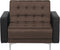 ABERDEEN - Chesterfield fauteuil - Bruin - Polyester