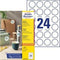 Avery L3415-100 - Etiket 40mm rond - 100 vel (24 etiketten per vel) - Wit (100 vel)