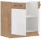 ROCK - Onderkast - Melamine in Lancelot eiken en Wit decor - 80 cm - 2 draaideuren