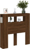 Hoofdeinde met LED 100x18,5x103,5 cm bewerkt hout bruineiken