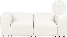 FALSTERBO - Modulaire tweezitsbank - Wit - Bouclé