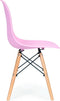 Set van 4 kuipstoelen met beuken houten poten - Eetkamer stoelen - roze