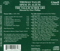Tallis Scholars - Spem In Alium - CD (licht beschadigd)