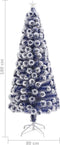 vidaXL - Kunstkerstboom - met - verlichting - 180 - cm - glasvezel - wit - en - blauw