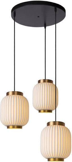 Lucide GOSSE Hanglamp - 3xE27 - Dimbaar - Wit