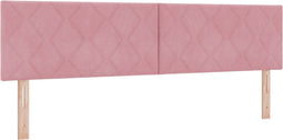 vidaXL - Hoofdbord - met - Diamantblokken - Roze - 180 - cm - in - Fluweel