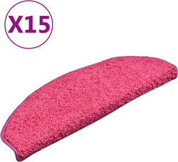 vidaXL - Trapmatten - 15 - st - 65x21x4 - cm - roze