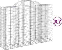 vidaXL - Schanskorven - 7 - st - gewelfd - 200x50x140/160 - cm - ijzer