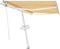 vidaXL - Luifel - automatisch - met - LED - en - windsensor - 350x250 - cm - geel - en - wit