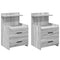 Nachtkastjes 2 st met 2 lades 40x36,5x62 cm grijs sonoma eiken