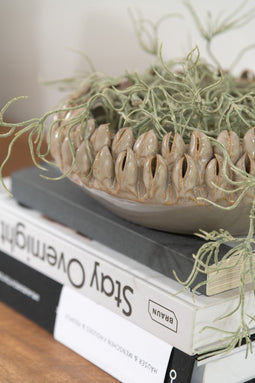 J-Line schaal Ibiza - keramiek - grijs - large - Ø 36.5 cm