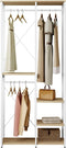 Woltu SR0062WHE - Kapstok Kledingrek - 90x40x204 cm - Wit met lichteiken