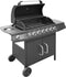vidaXL Gasbarbecue 6+1 kookzone zwart