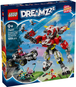 LEGO DREAMZzz™ 71497 - Coopers tijgermecha en Zero's hot rod auto - 1006 onderdelen (3 stuks)