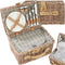 tectake® Picknickmand Ameland - Luxe 13-delige set voor 2 personen - Geïntegreerd koelvak - Riet
