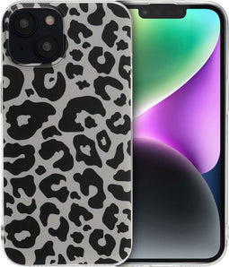 iMoshion Hoesje Geschikt voor iPhone 14 Hoesje Siliconen - iMoshion Design hoesje - Meerkleurig / Leopard Transparent