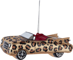 5 inch Leopard Print Glass Car Orn 12,7x5,715x4,445 cm kerstornament