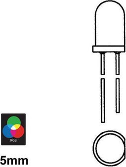 5 mm RGB-KNIPPERLED MET INGEBOUWD PROGRAMMA (LED5/RGB)