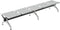 5 persoons wachtkamerbank met zilveren metalen zitting en zilveren rand