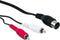 5-pin DIN (m) naar Stereo Tulp (m) Kabel - 1,5 meter - Zwart