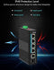 5-poorts industriële Gigabit PoE DIN-rail switch, 4 PoE+ poorten 1000Mbps, 1 Gigabit uplink, 1 SFP-poort, IEEE802.3af/at 120W, onbeheerd, 16 Gbps schakelcapaciteit, IP40