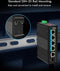 5-poorts industriële Gigabit PoE DIN-rail switch, 4 PoE+ poorten 1000Mbps, 1 Gigabit uplink, 1 SFP-poort, IEEE802.3af/at 120W, onbeheerd, 16 Gbps schakelcapaciteit, IP40