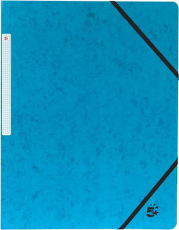 5 Star elastomap formaat A4 (24x32 cm) met elastieken zonder kleppen donkerblauw pak van 10 stuks